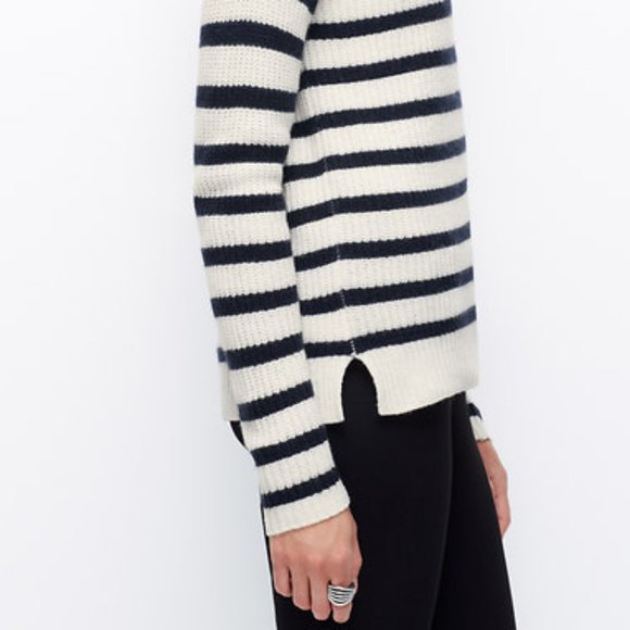 Ann Taylor XL Striped Funnel Neck Cashmere Sweater - Picture 6 of 6